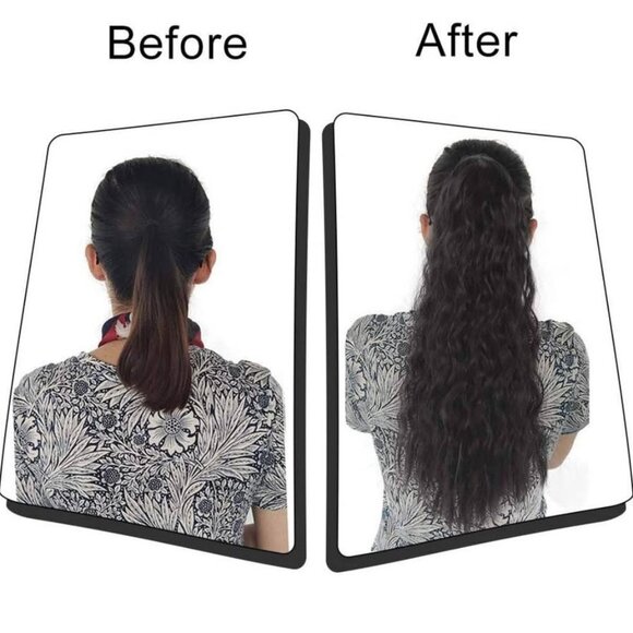Long Ponytail Extension Wavy Curly 22" Straight Kinky Ponytail Bun Ponytail Clip - Picture 8 of 10